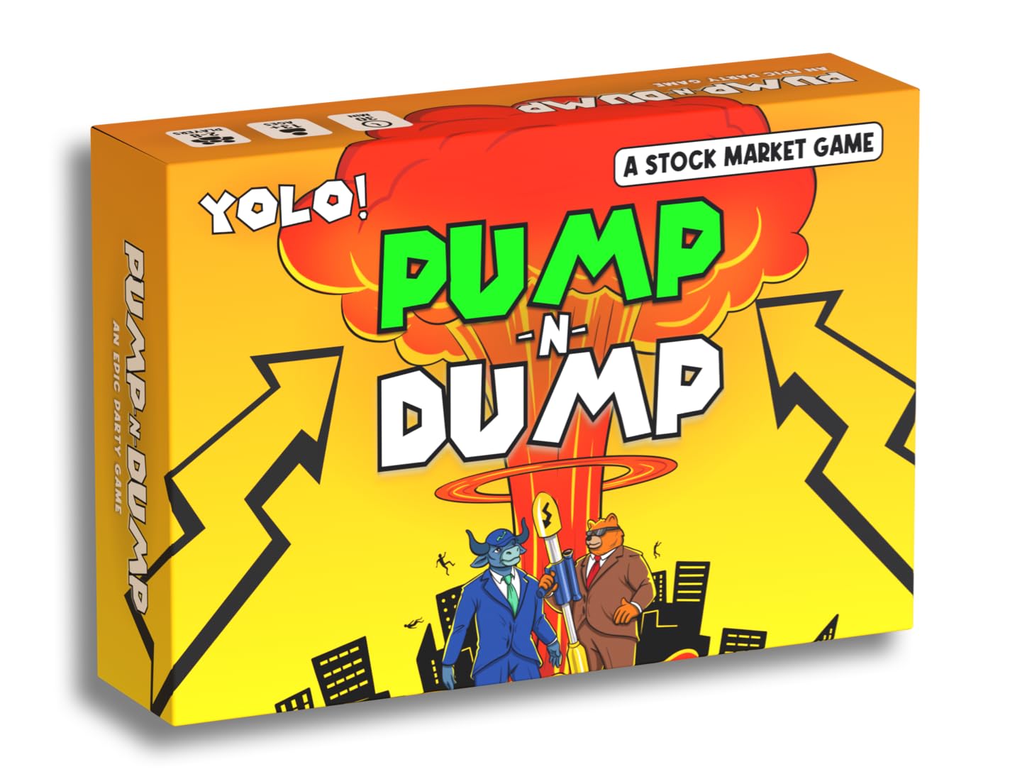 Amazon.com: YOLO! Pump-N-Dump – The Hilarious Party Card Game for Adults,  Teens & Families – Turn Your Friends Into Bagholders (2–8 Players) : Toys &  Games