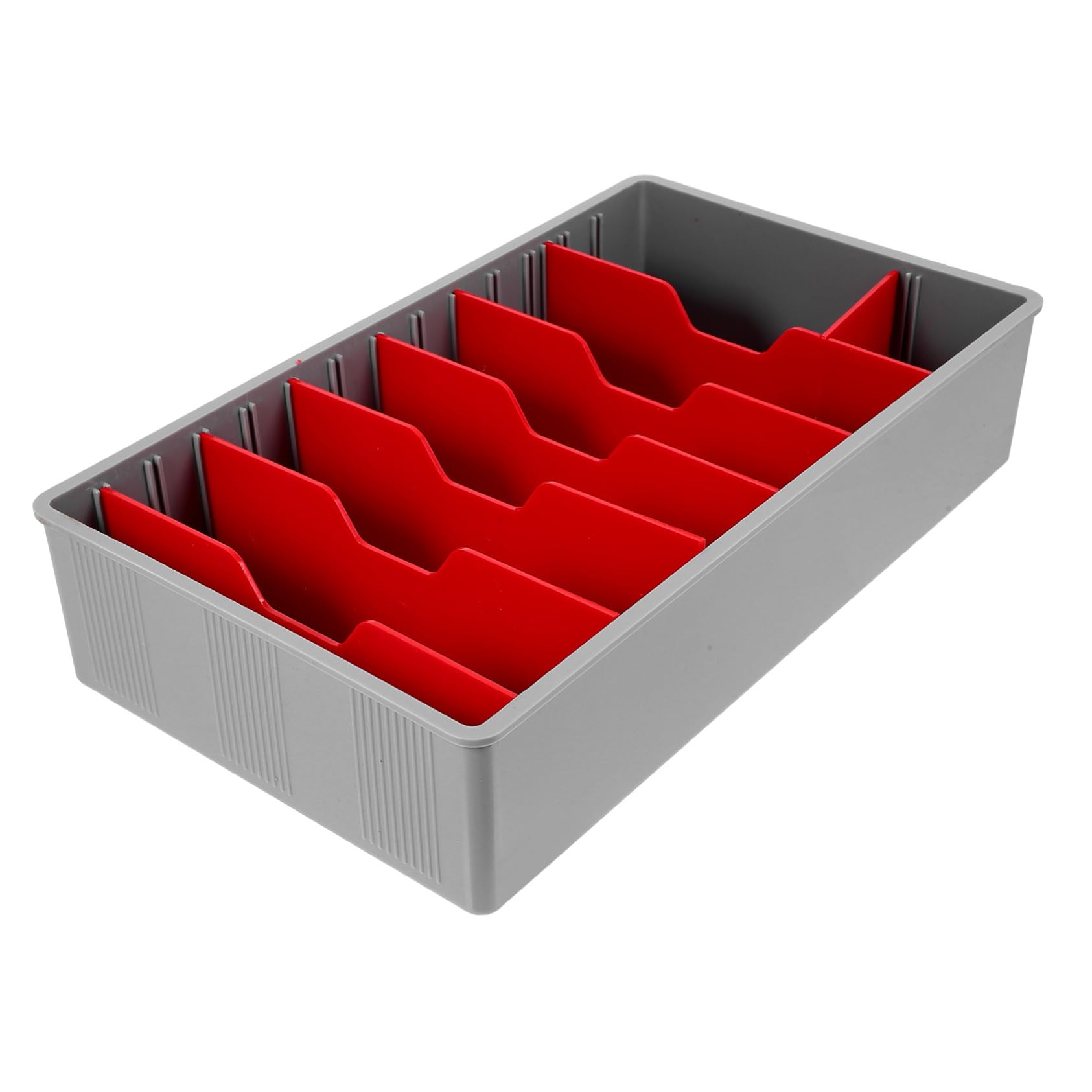 SHOWERORO Bandeja De Dinero Roja 5 Compartimentos Para Caja Registradora Organizador De Monedas y Billetes Accesorio De Almacenamiento Para Tiendas y Supermercados