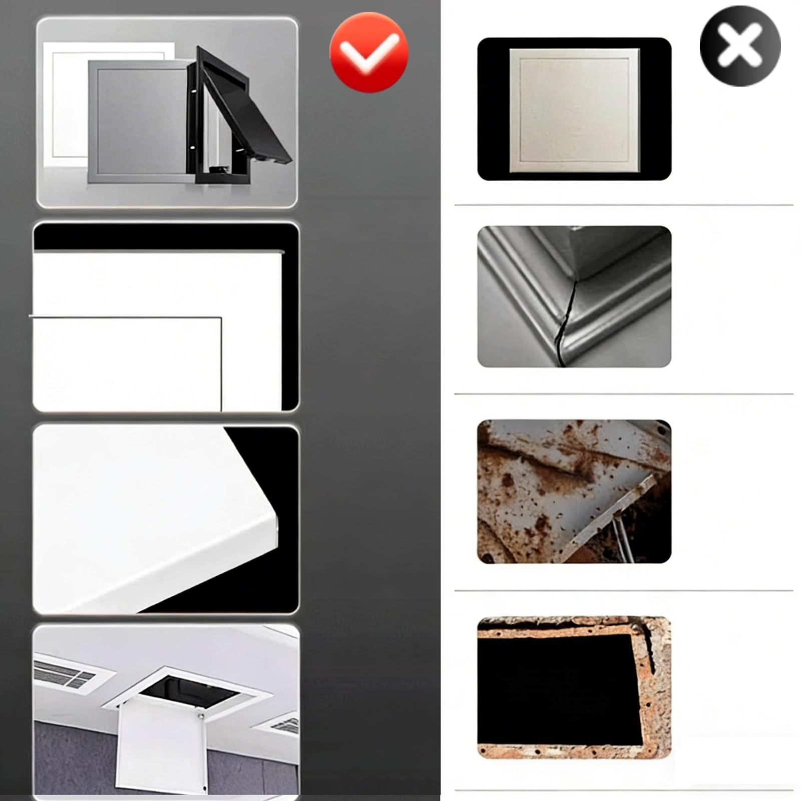 Paneles De Acceso For Paredes Y Techos, Cubierta De Inspección De Metal, Trampilla De Inspección Magnética De Aleación De Aluminio, Oculta Fácilmente Tuberías(White,20x30cm)