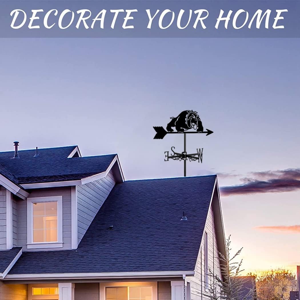 Veleta de Metal con Forma de Perro para decoración de Exteriores, Veleta para jardín, señal de dirección, Herramienta Decorativa para medir el Viento, indicación direccional, C