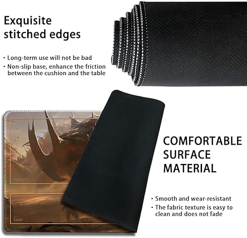 Miniatura 102 de Tapete de juego MTG cosido de alta calidad con zonas y parte trasera de goma antideslizante, tapete de juego TCG para MTG y otros juegos de cartas