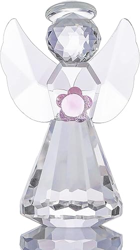 Movdyka Regalos de ángel de cristal para mujeres, estatuas de ángel de la guarda, figuras de decoración del hogar, arte coleccionable, regalos de