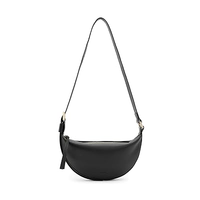 AllSaints Half Moon Xbody Cross Body Handbags Black, Leather