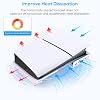 RGB Horizontal Stand for PS5 Slim/Pro Console with 4 USB Hubs Holder Stand Accessories Compatible with PlayStation 5 Slim/Pro Console 14 Light Modes & Quick Charging Port for PS5 Controller