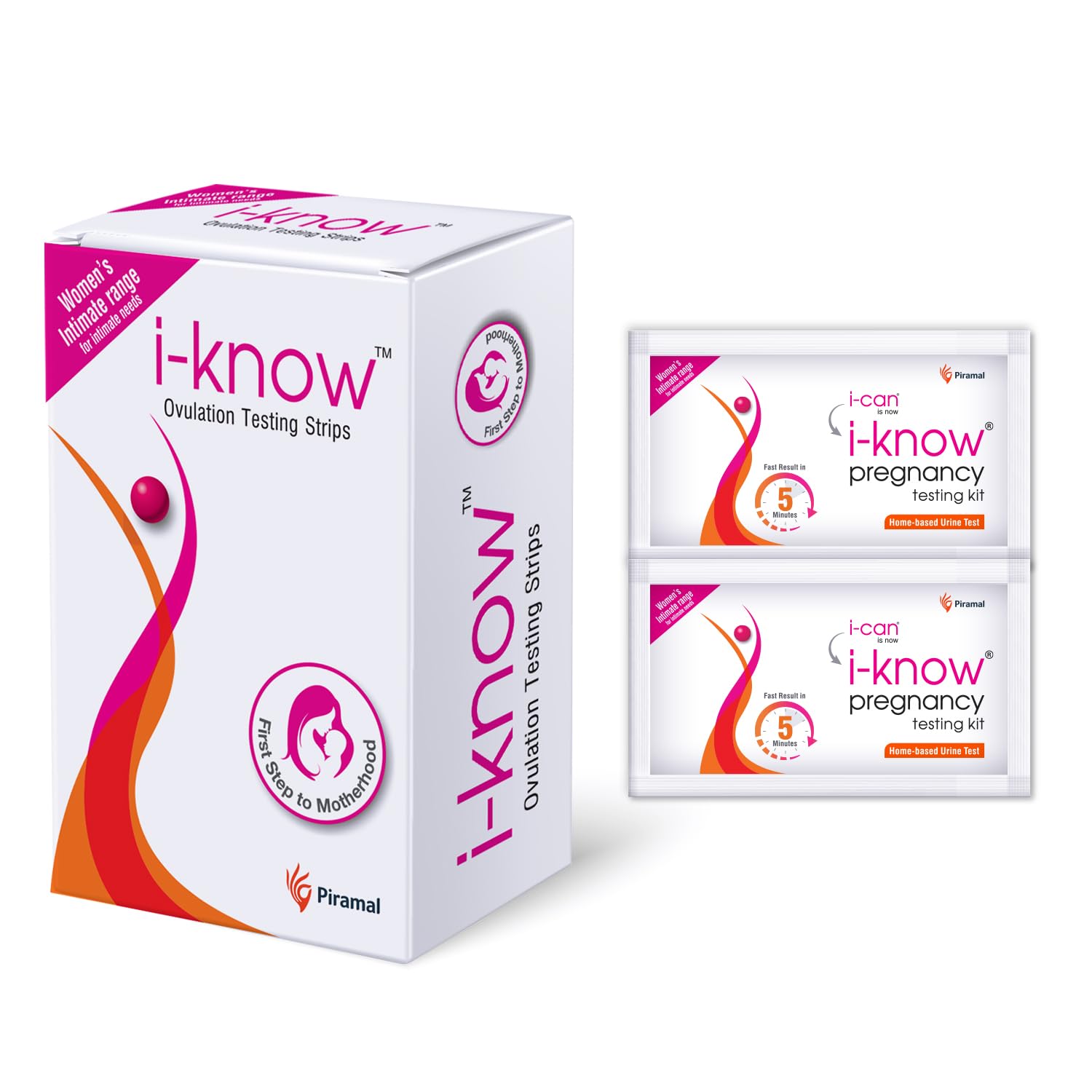 Combo Pack | i Know Ovulation Test Kit For Women Planning Pregnancy | 5 Strips & i Can One Step Pregnancy Test Kit | 2 Kits | Acurate Results within 5 mins