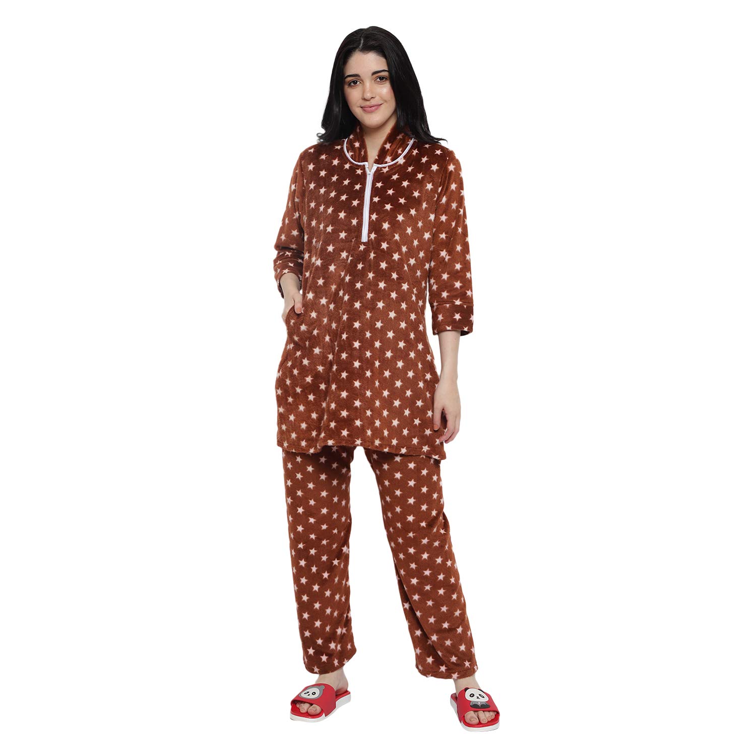 Women's Wool Star Print Night Suit-image-39