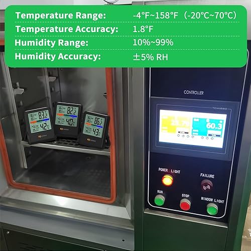 Miniatura 6 de Termómetro digital higrómetro, termómetro de pared interior para interiores con alta precisión, adecuado para invernadero, hogar y oficina, batería