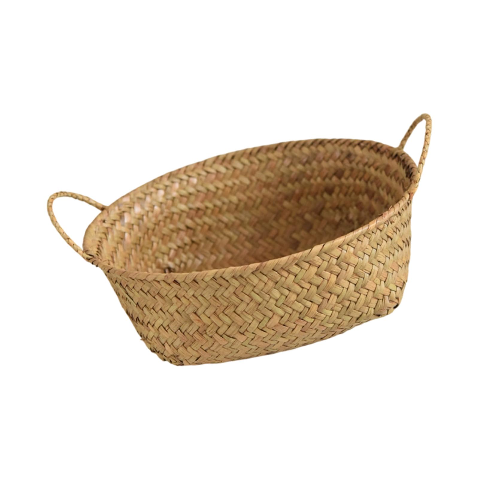 Buxuaaaa Ventilated Natural Fiber Storage Basket Handwoven Bin for Clothes Linens Home Accessory Handwoven Storage Basket with Handle
