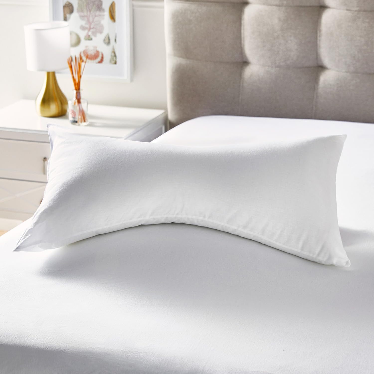 PIKOLIN Home - Almohada Cervical Mariposa Tacto Gel de Fibra | Firmeza Media | 60x40 cm | Gran Acogida | Dormir Boca Arriba o Cambiando de Postura