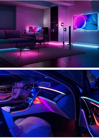USB BT SP621E +DC5V 5mm WS2812B COB LED Strip Smart Individually Addressable High Density 160Leds/m Flexible Pixel Light (3.28Ft Strip+USB Controller)