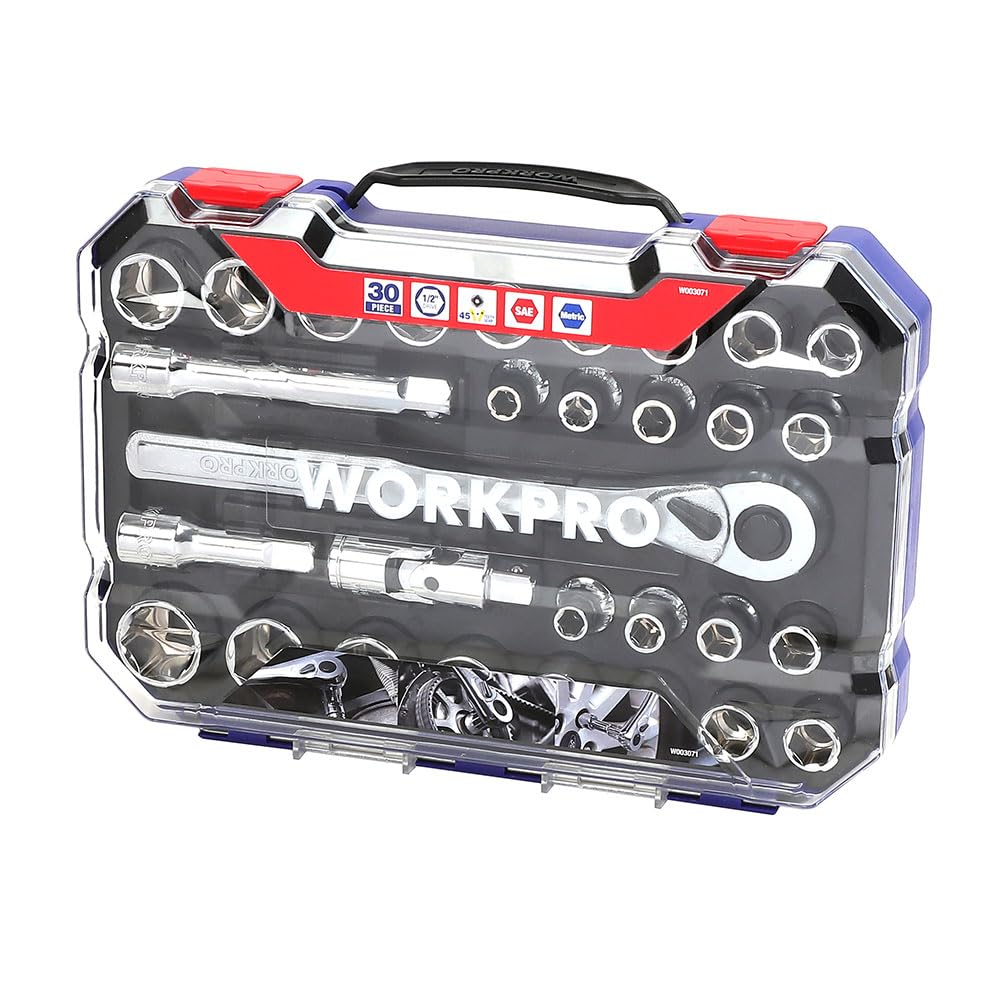 Workpro WP202525 30 Parça 1/2 Cr-V Lokma Takımı