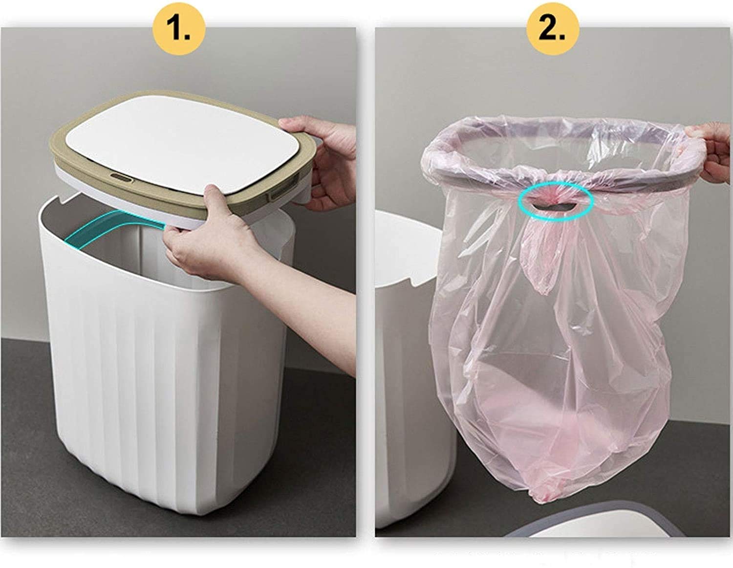 Papelera Inteligente automática sin Contacto de 12 L con Sensor, Papelera, Papelera de Basura, Papelera de Cocina, papeleras
