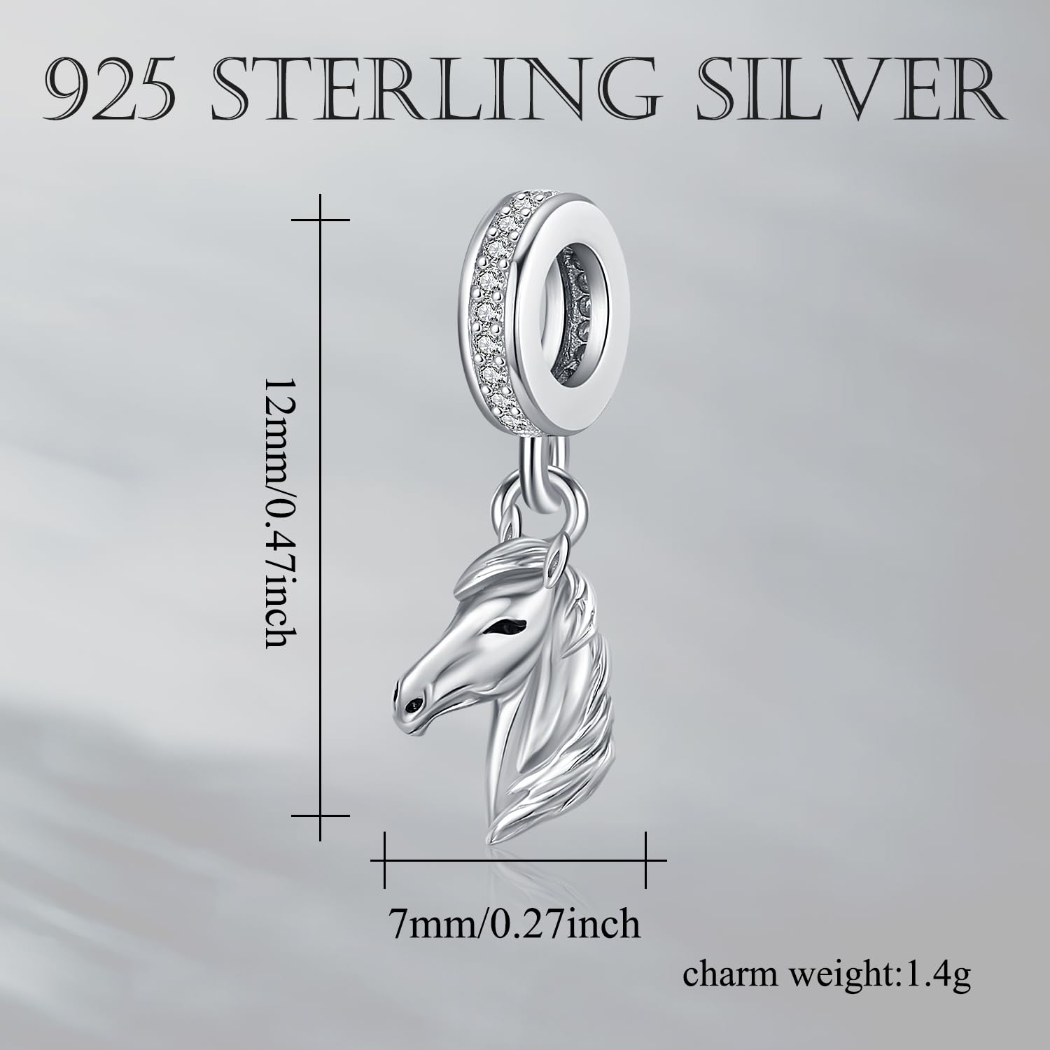 Odinstone Charm 925 Argent Sterling Breloques Perle pour Bracelet Pendentif Bijoux Cadeaux pour Femmes