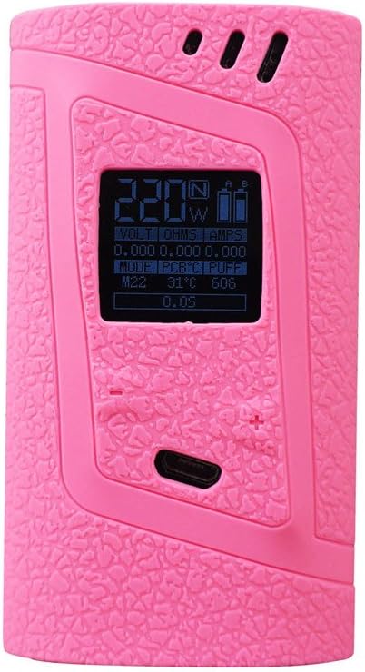 DSC-Mart Protective Case for Smok Alien 220W, Texture Silicone Skin Cover Sleeve Wrap Gel Fits SMOK Alien 220 Watt Kit Box Mod (Pink)