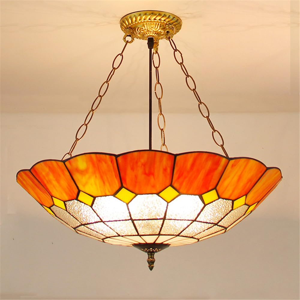 CSXSXAUO Contemporary Color Glass Pendant Lamp LED American Luxury Creativity Living Room Restaurant Bedroom Hotel Villa Corridor Cafe Bar Staircase Chandelier (Style 48 D50CM)