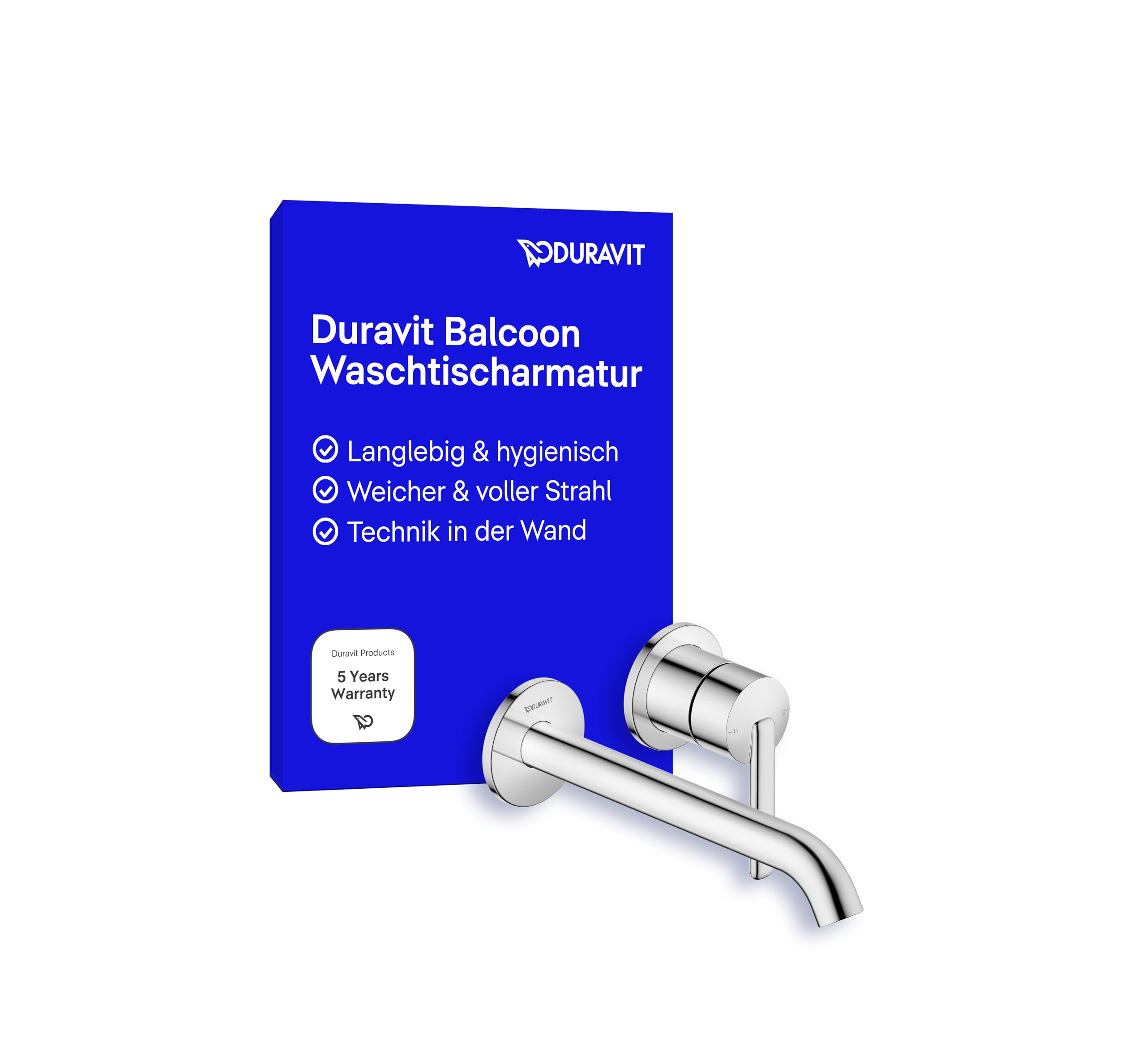 Duravit Balcoon Waschtischarmatur, Unterputz, Wasserhahn Bad, Armatur Waschbecken, Chrom