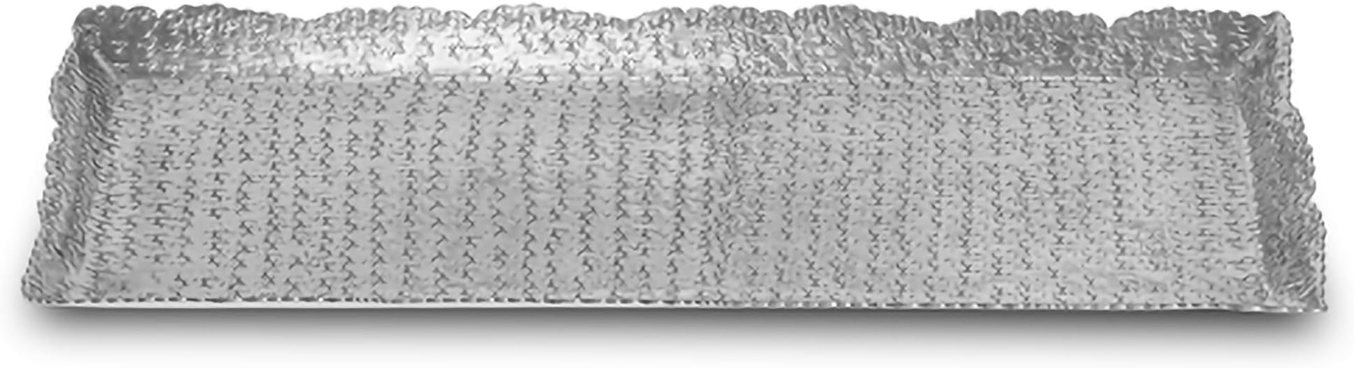 India Handicrafts 15871 Polished Silver Tone Hammered Long Rectangular 20 x 8 Aluminum Serving Tray for Ottoman Coffee Table Perfume Living Room Kitchen for All Occasions