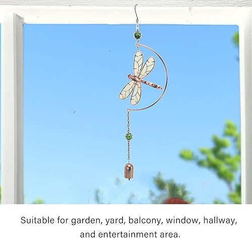 Miniatura 4 de Campanillas de viento de libélula bonita, campanas de viento colgantes, adornos en forma de libélula para interiores y exteriores, para jardín,