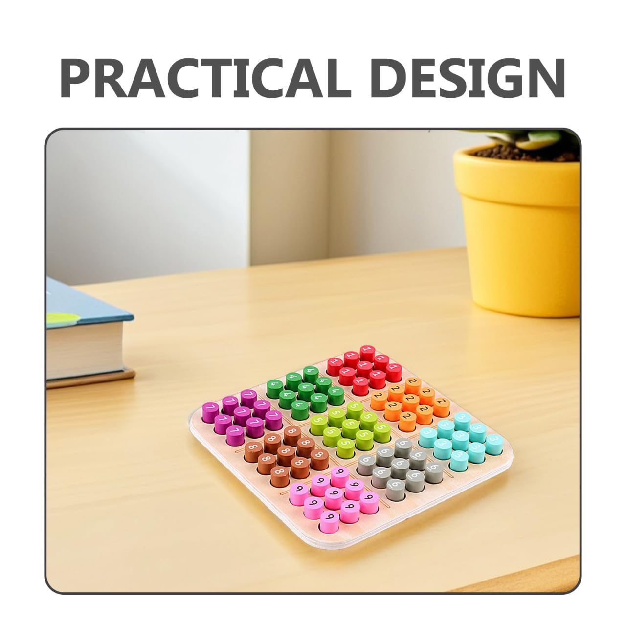 UPKOCH Sudoku-Brettspiel Aus Holz Für Kinder Lernspielzeug Zur Frühen Förderung Von Logischem Denken Und Argumentation Steckbrettspiel Für Familie Einzelspiel Oder Gruppen 22.00 X 22.00 X 3.00 cm