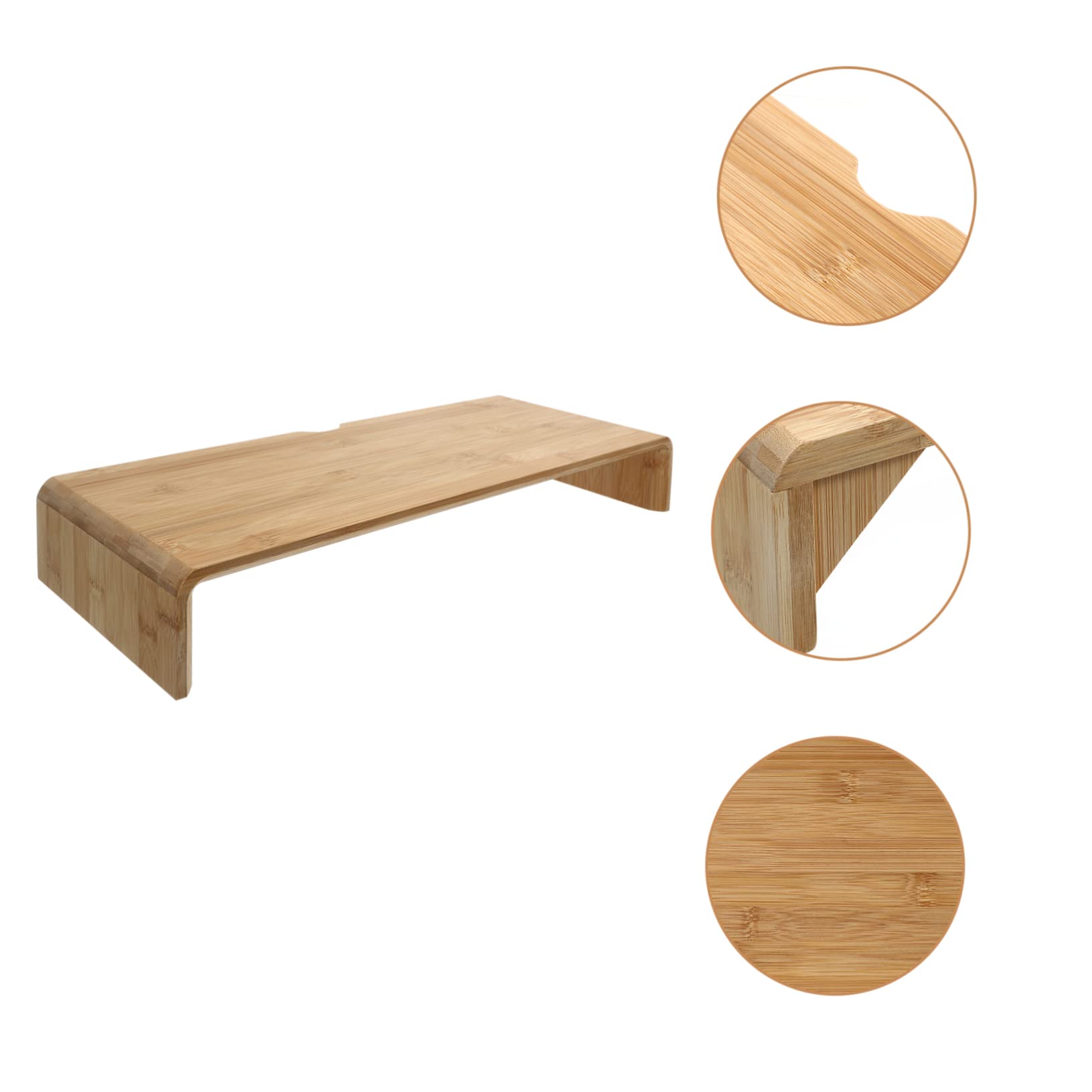 Supporto Alza Monitor in bambù Naturale Organizer Scrivania Semplice e Pratico per Computer Scolastico e Ufficio Mobile Portaoggetti