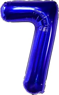 KatchOn, Blue Number 7 Balloon - 40 Inch | Dark Blue 7 Balloon Number, 7th Birthday Decorations for Boys | Number 7 balloons for Birthdays for Boys | 7 Year Old Balloon, 7th Birthday Balloons for Boys
