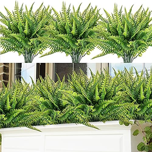 8 Bundles Boston Fern Artificial Plants Bushes Artificial Shrubs