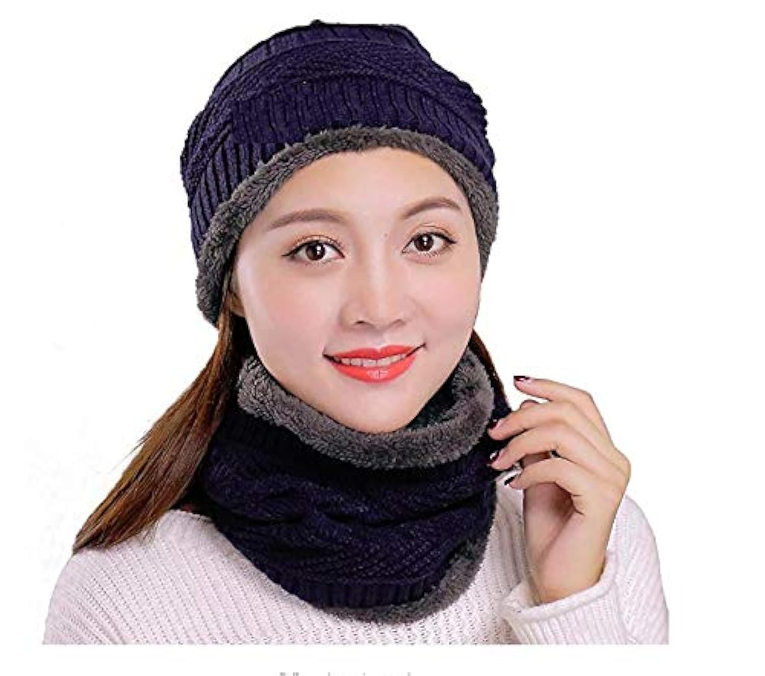 Aeoss 2-Pieces Winter Beanie Hat Scarf Set Warm Knit Hat Thick Knit Skull Cap for Men and Women, Thick Knit Design for Cold Weather (Blue & Gray) (B07MX982P5) Amazon Price History, Amazon Price Tracker