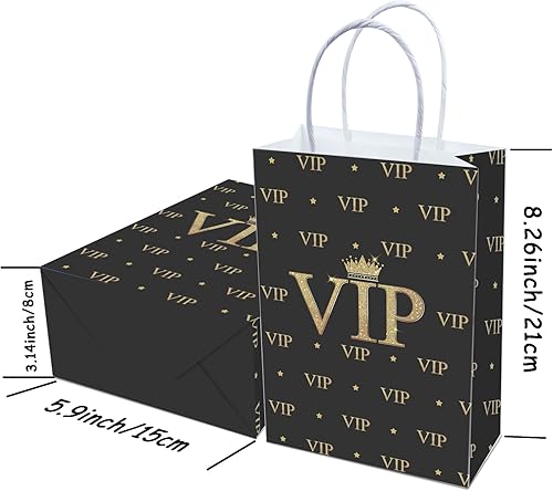 Miniatura 7 de Tyndallrays 16 bolsas de regalo VIP para suministros de fiesta de cumpleaños VIP, aperitivos de regalo VIP, bolsas de dulces con asas para niños y