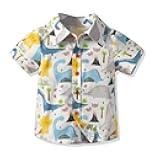 Fashion Boys Dinosaur Style Printed Casual Polo Shirt