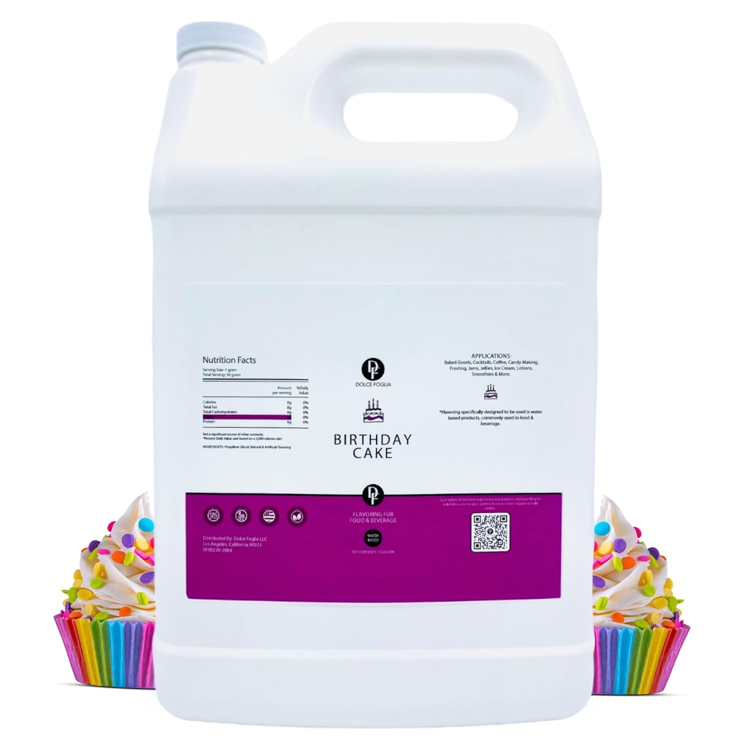 Dolce Flav Birthday Cake Batter Extract 1 Gallon Water