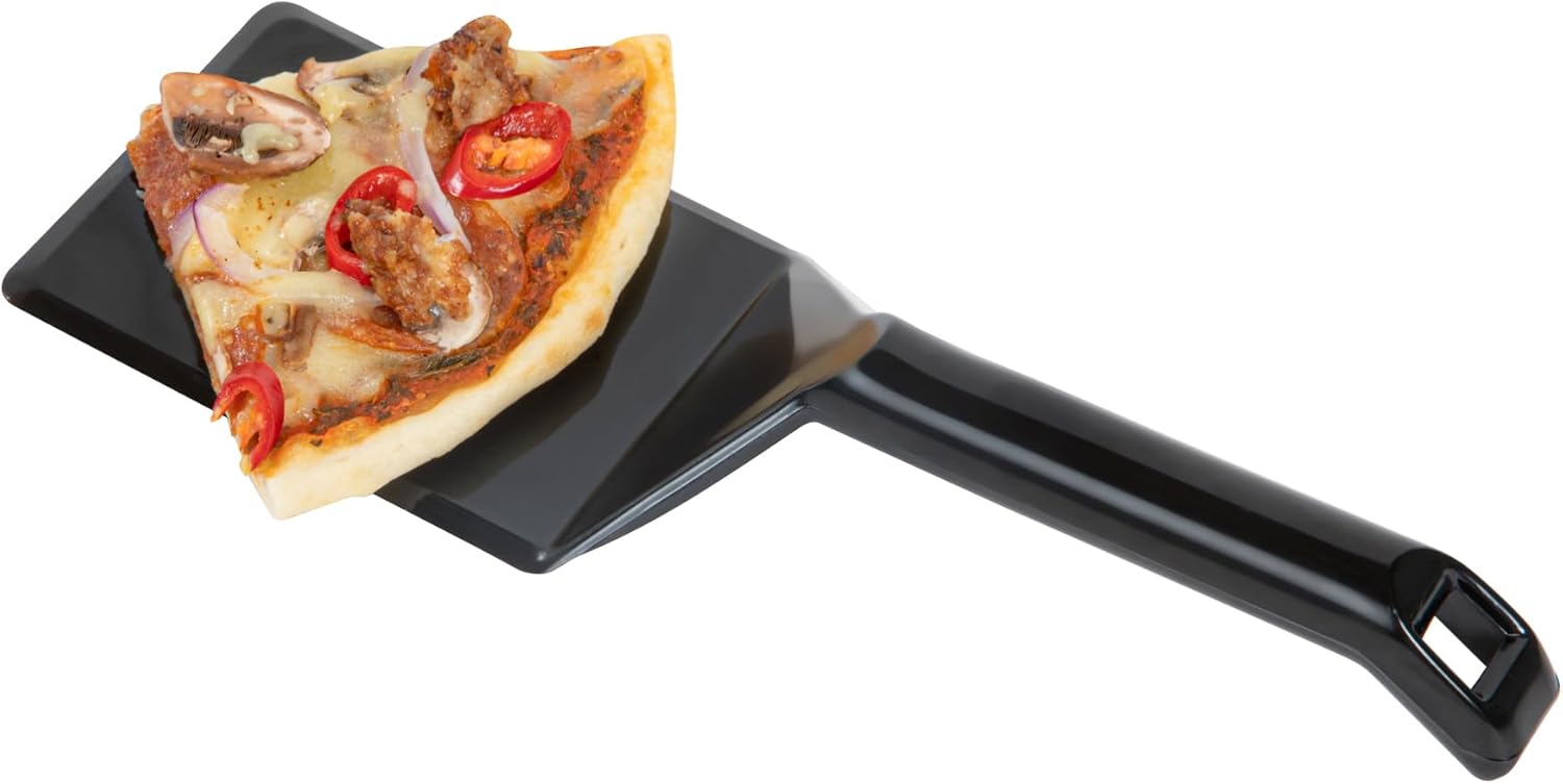 Restaurantware Cater Tek 10 Inch Serving Spatulas 100 Disposable Serving Utensils - Heavy-Duty Wide Edge Black Plastic Lasagna Spatulas With Handle For Brownies Cakes And Eggs