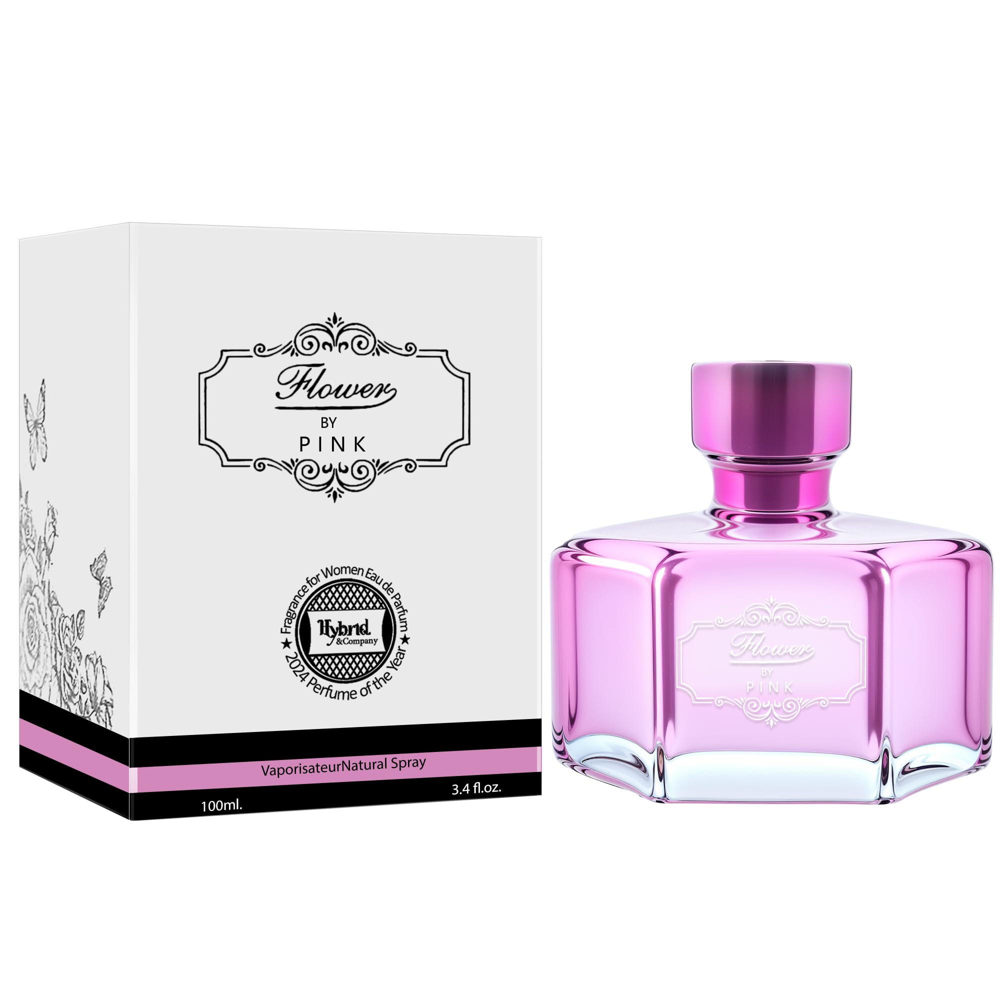 Hybrid & CompanyWomen Flower By Pink Eau De Parfum Natural Spray Vaporisateur 3.4 Fl Oz