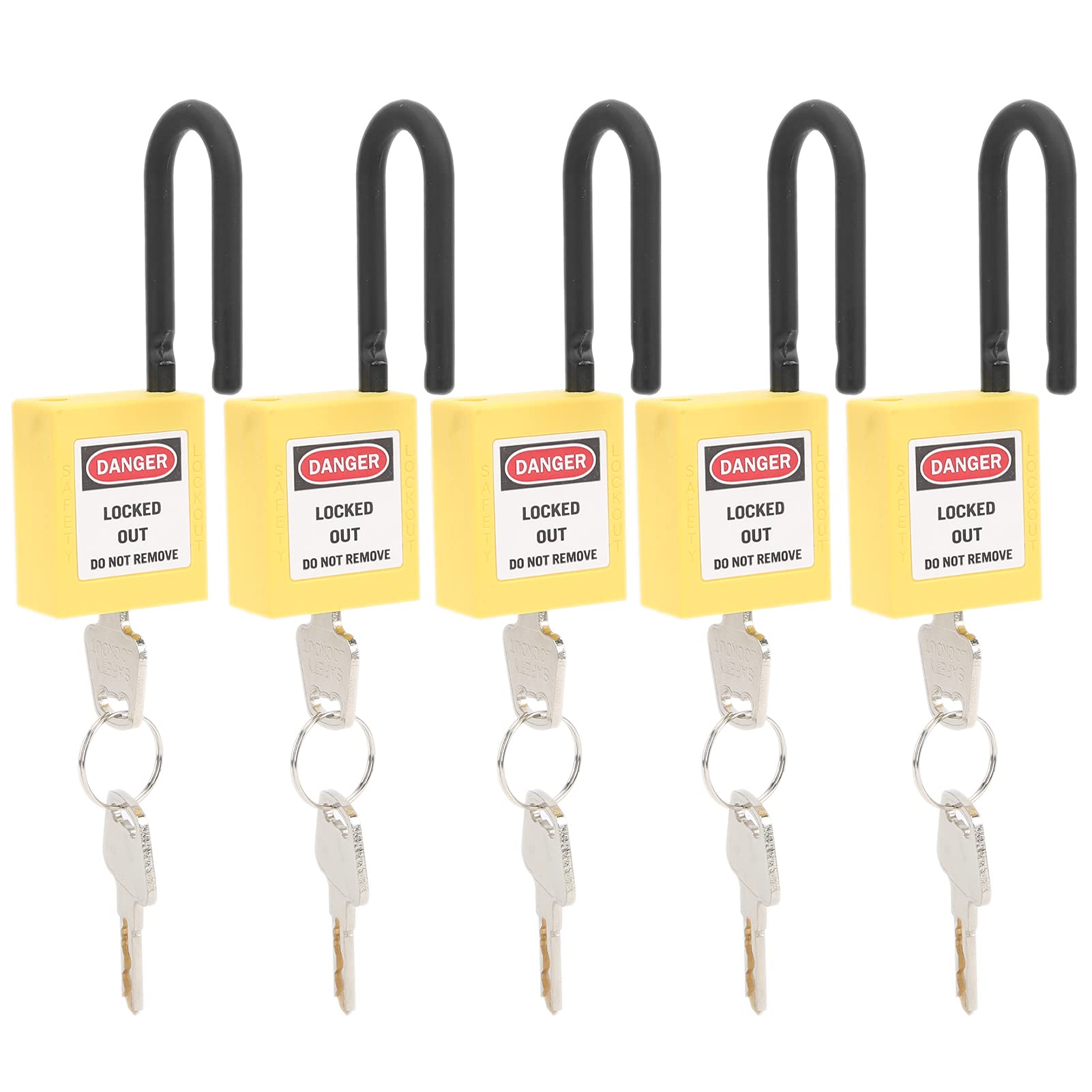5 zestawów zamków błyskawicznych, blokada zamka zamka zamka 38 mm bezpieczeństwo nylon (YELLOW)