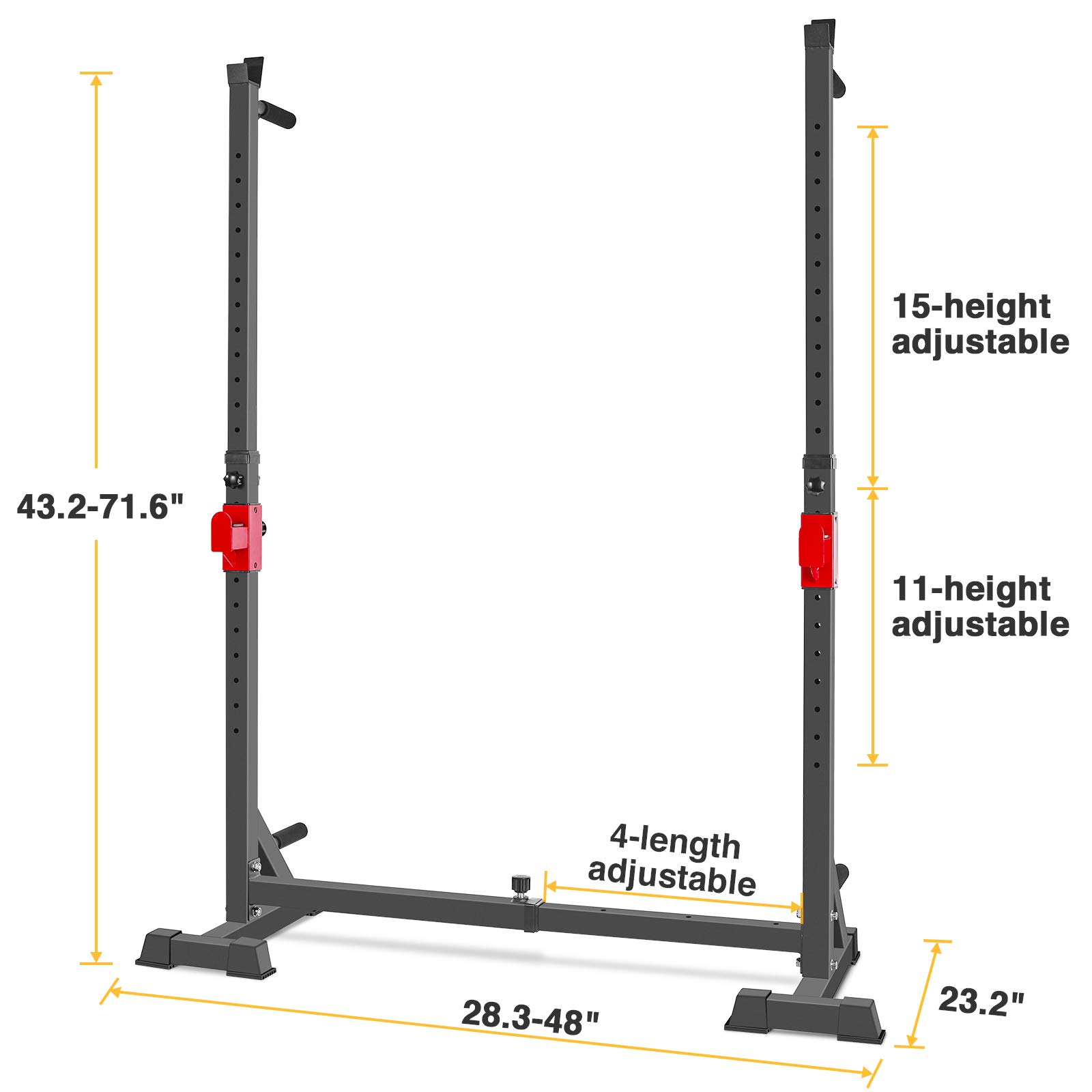 AKYEN Adjustable Squat Rack Stand, Barbell Rack, Dip Bar Station Adjustable Bench Press Rack
