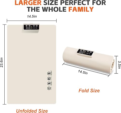 Miniatura 5 de Alfombrilla térmica eléctrica de silicona con control de temperatura ajustable, portátil, resistente al calor, para mesas de comedor, fiestas, bufés