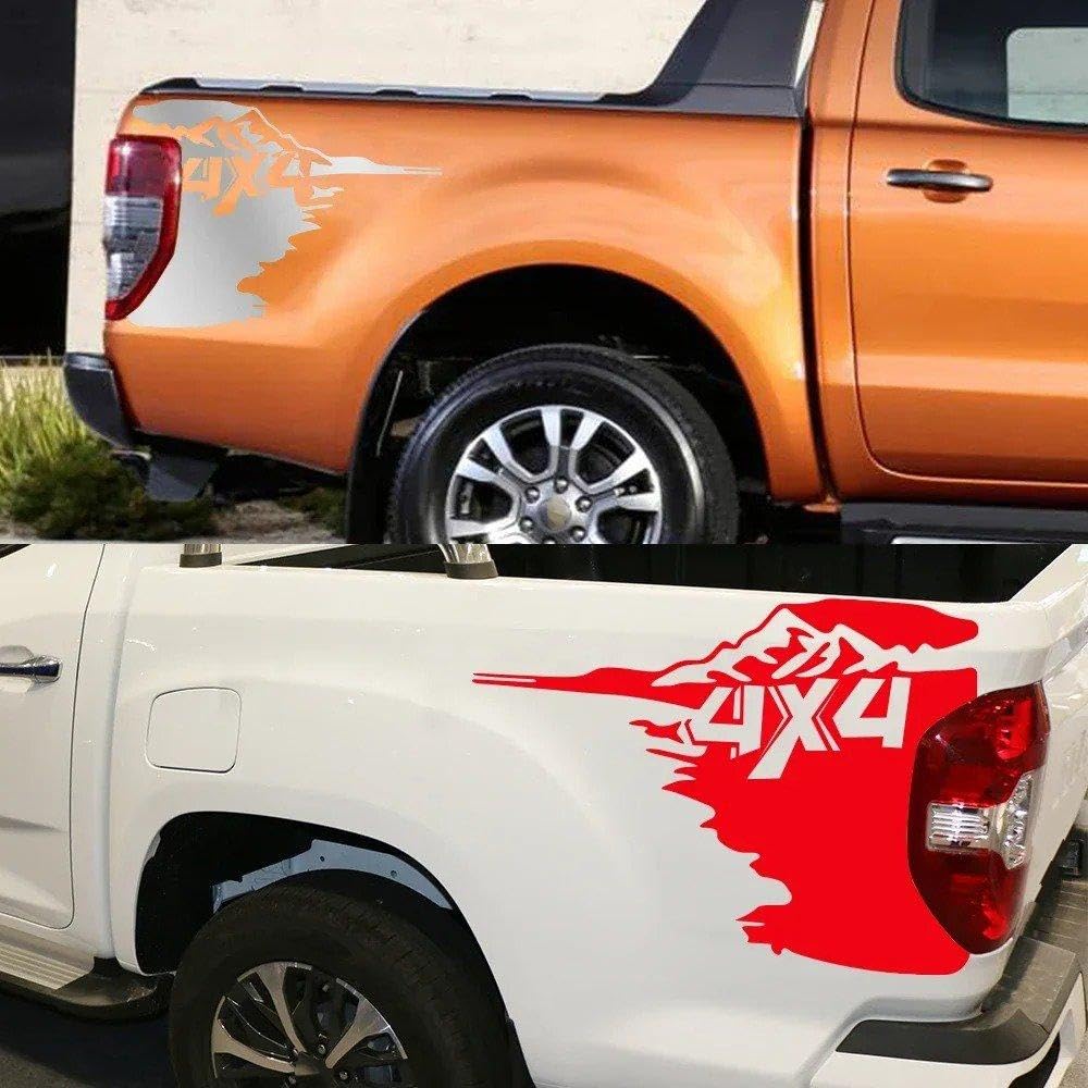 Decalcomanie per Auto Adesivi Decorativi Universali con Decalcomania 4X4 Pickup(Colorful Laser)