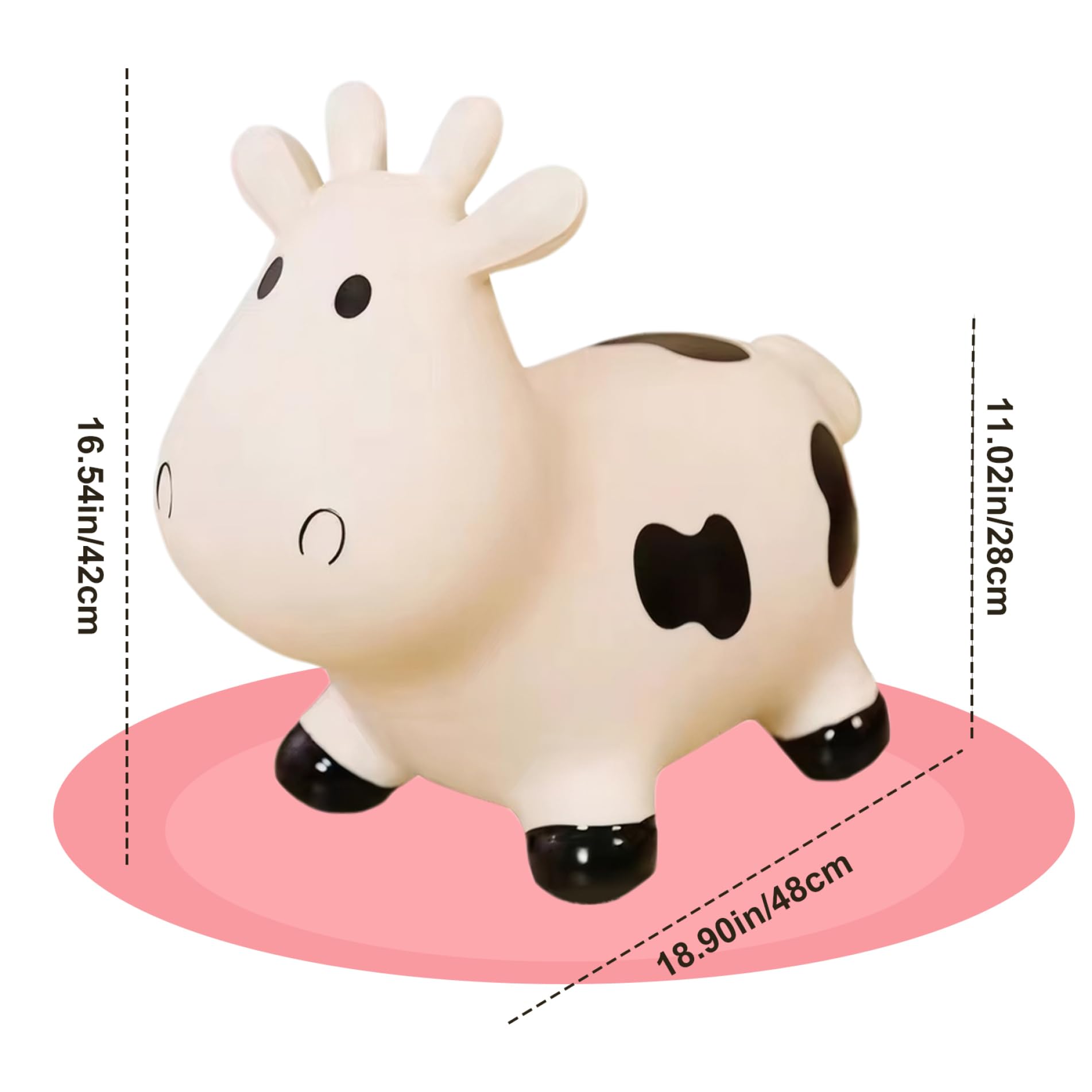 Animali gonfiabili Simpatica mucca gonfiabile per bambini piccoli cavalcano un cavallo rimbalzante che salta giocattoli di mucca rimbalzanti regalo di compleanno per bambine e bambini 18 mesi +