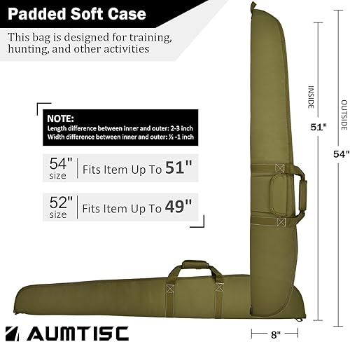 Miniatura 8 de AUMTISC Funda suave para rifle, bolsa de transporte de pistola para caza de 444852 pulgadas con bolsillo con cremallera y correa de hombro ajustable
