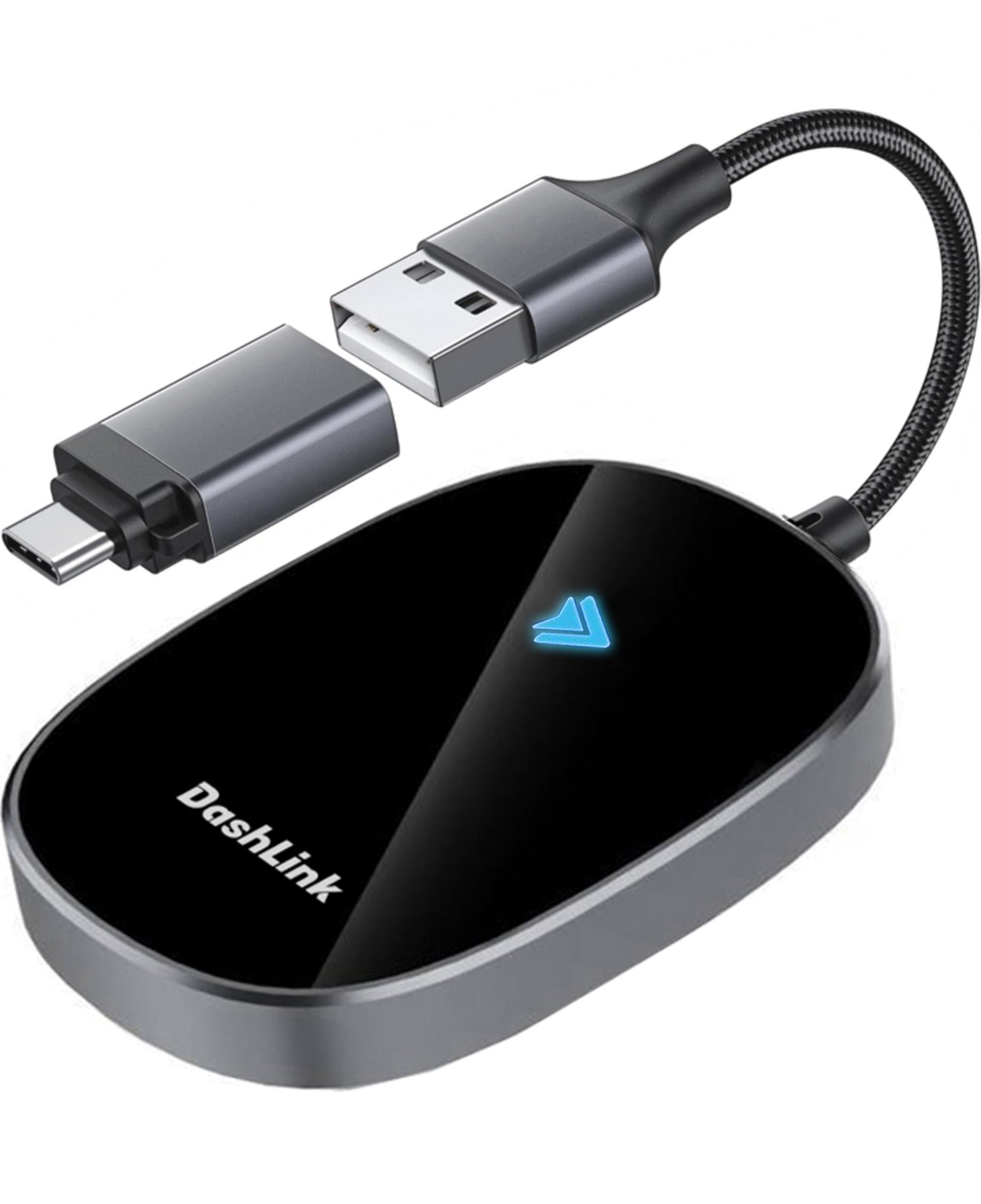 Adattatore Wireless Android Auto – Dongle Plug & Play Per Auto Dal 2016, Compatibile Con Android 11+, Porte USB-A, USB-C E Angolare