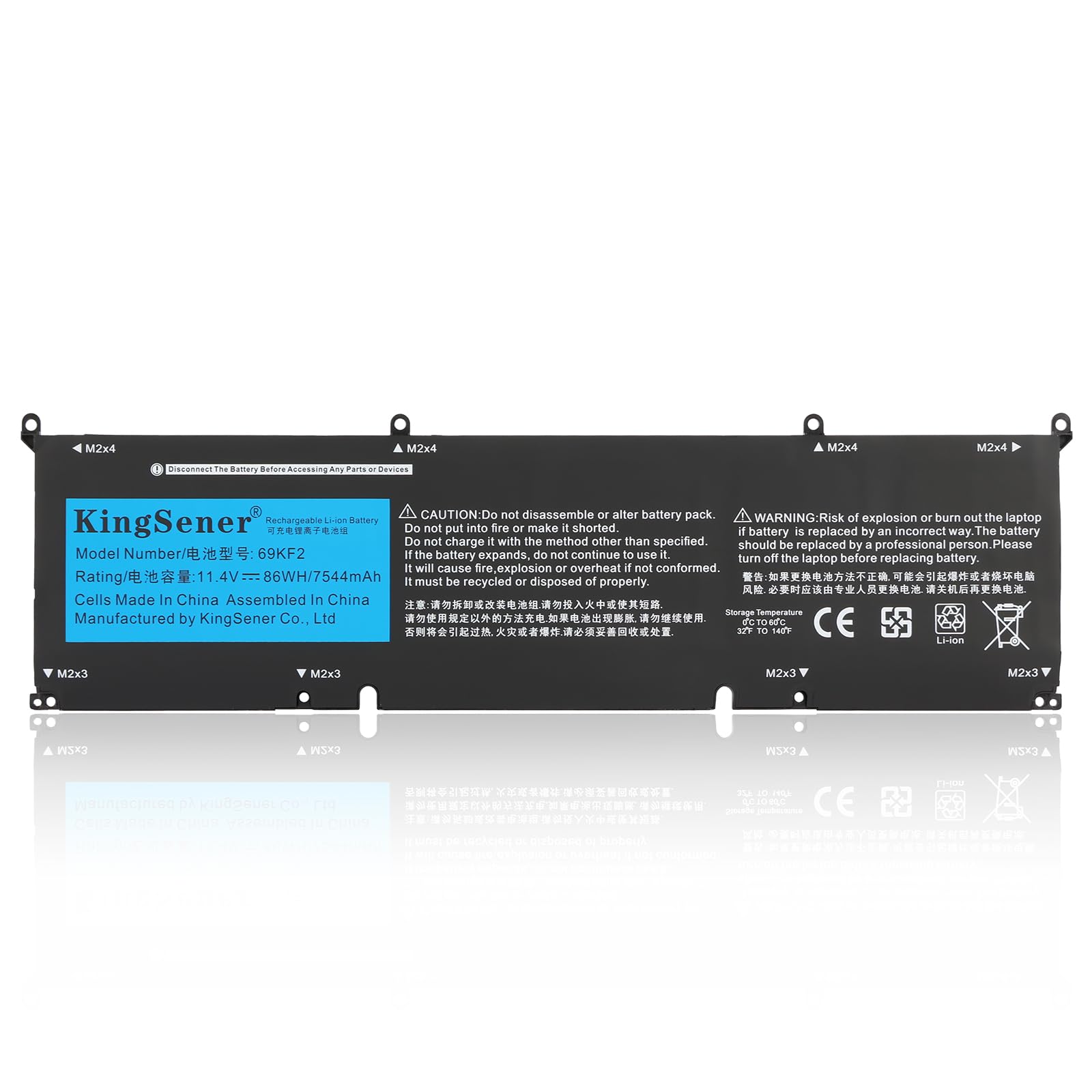 86Wh 69KF2 Batteria per XPS 15 M15 M17 | Ricambio per 8FCTC 08FCTC 70N2F 070N2F M59JH; XPS 15 9500 9510 9520 Precision 5550 R3 R4 R3 R4