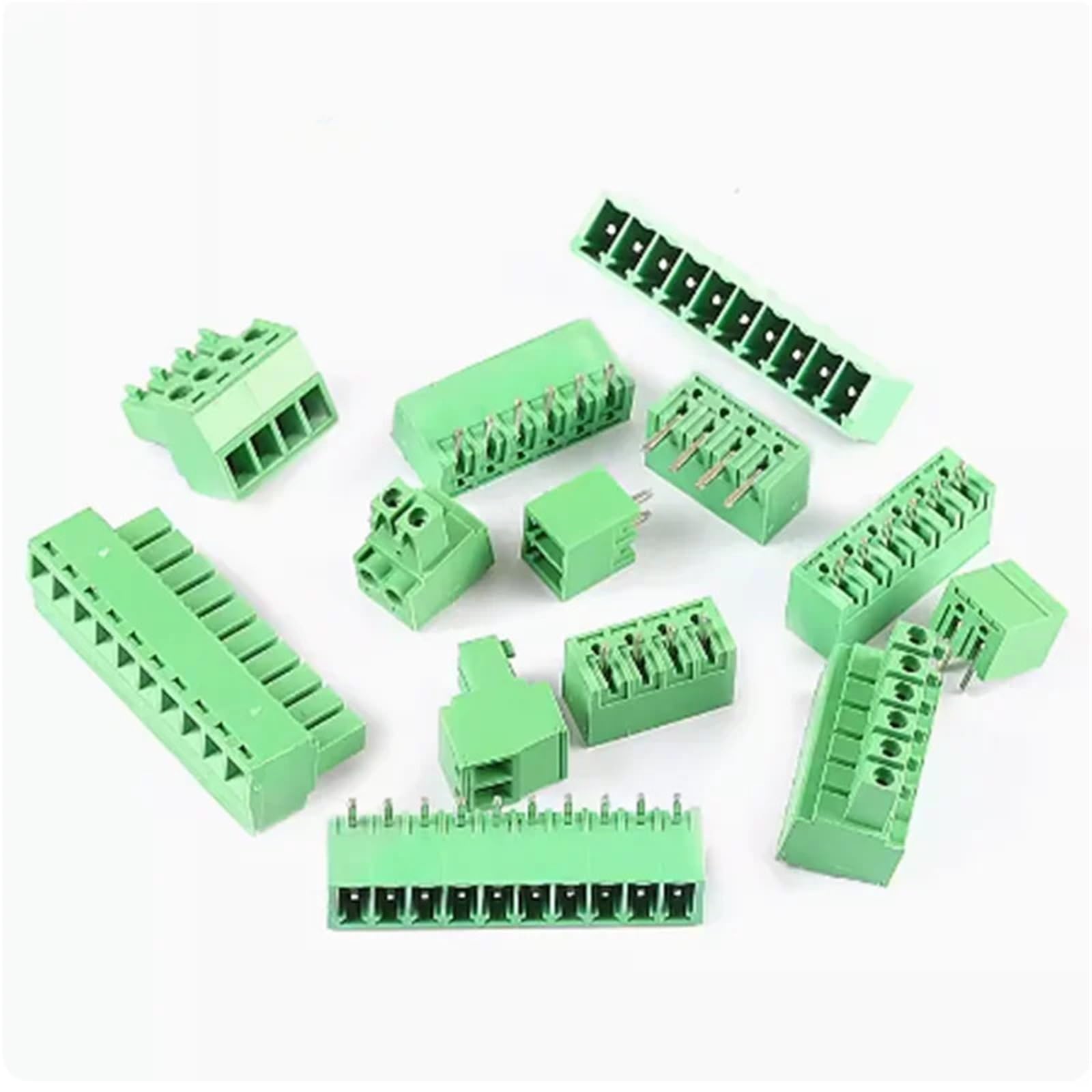 Lot de 10 borniers à vis for circuit imprimé 15EDG 3,5 mm, 2 à 12 broches, mâle et femelle, connecteur de fil(Straight,2P)