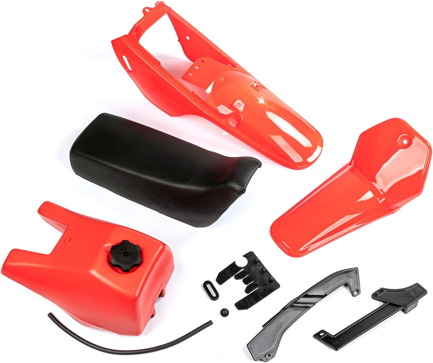 PW80 Plastic Kit, Tank Seat Gas Cap Petcock for yamaha PW80 PY80 PEEWEE Y-Zinger 80 Kid Bikes (Red)