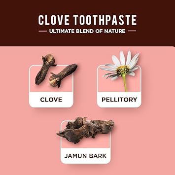 Dabur Clove Organic Toothpaste - 100ml (Pack of 6) | Cavity Protection Toothpaste | Prevent Cavities, Relieve Toothache & Maintain Oral Hygiene