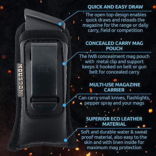 Concealment Magazine & Multi Use Holster Iwb Clip Fits Most Single Stack 9Mm. Shield, Xds, Glock 43 (Chmp4) #TOP2