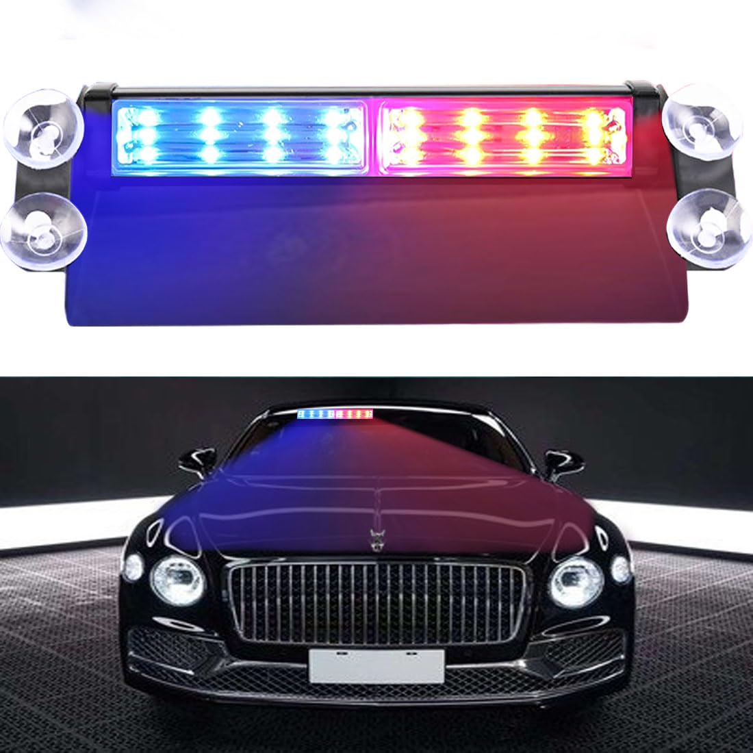 Luci stroboscopiche a LED a 7 colori, luci a LED wireless per auto, luci lampeggianti per veicoli, luce a LED per moto, luce stroboscopica ricaricabile per auto, luce di segnalazione notturna anticoll