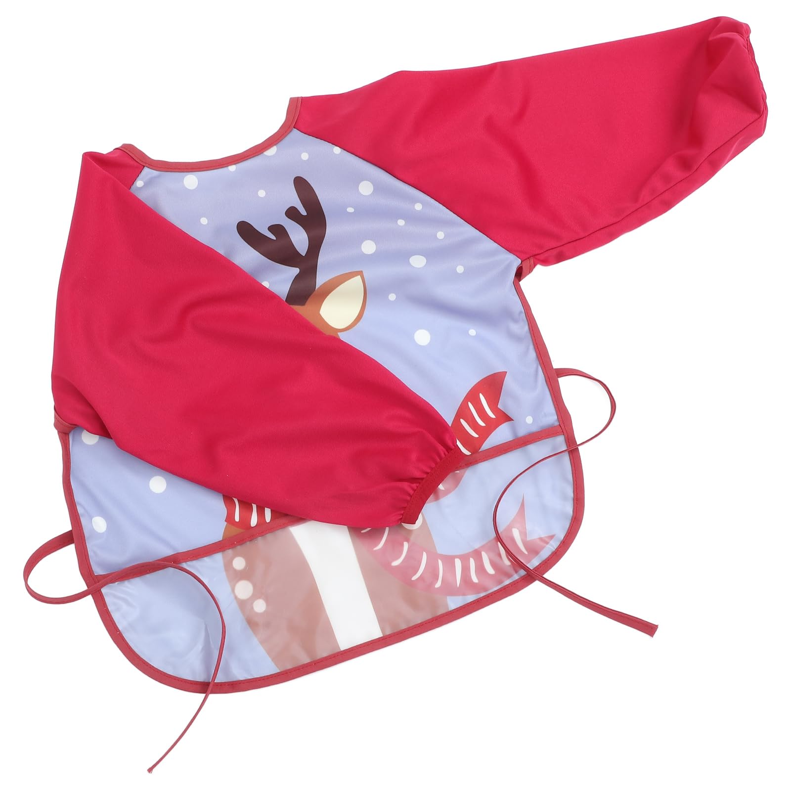 BESTonZON 2 PCS Christmas Baby Bibs-1st Christmas Feeding Bibs Waterproof Drool Full Cover Toddler with Elastic Arm Cuffs Easy Clean Feeding Smock Apron for Boy Girl Babies Newborn Toddlers