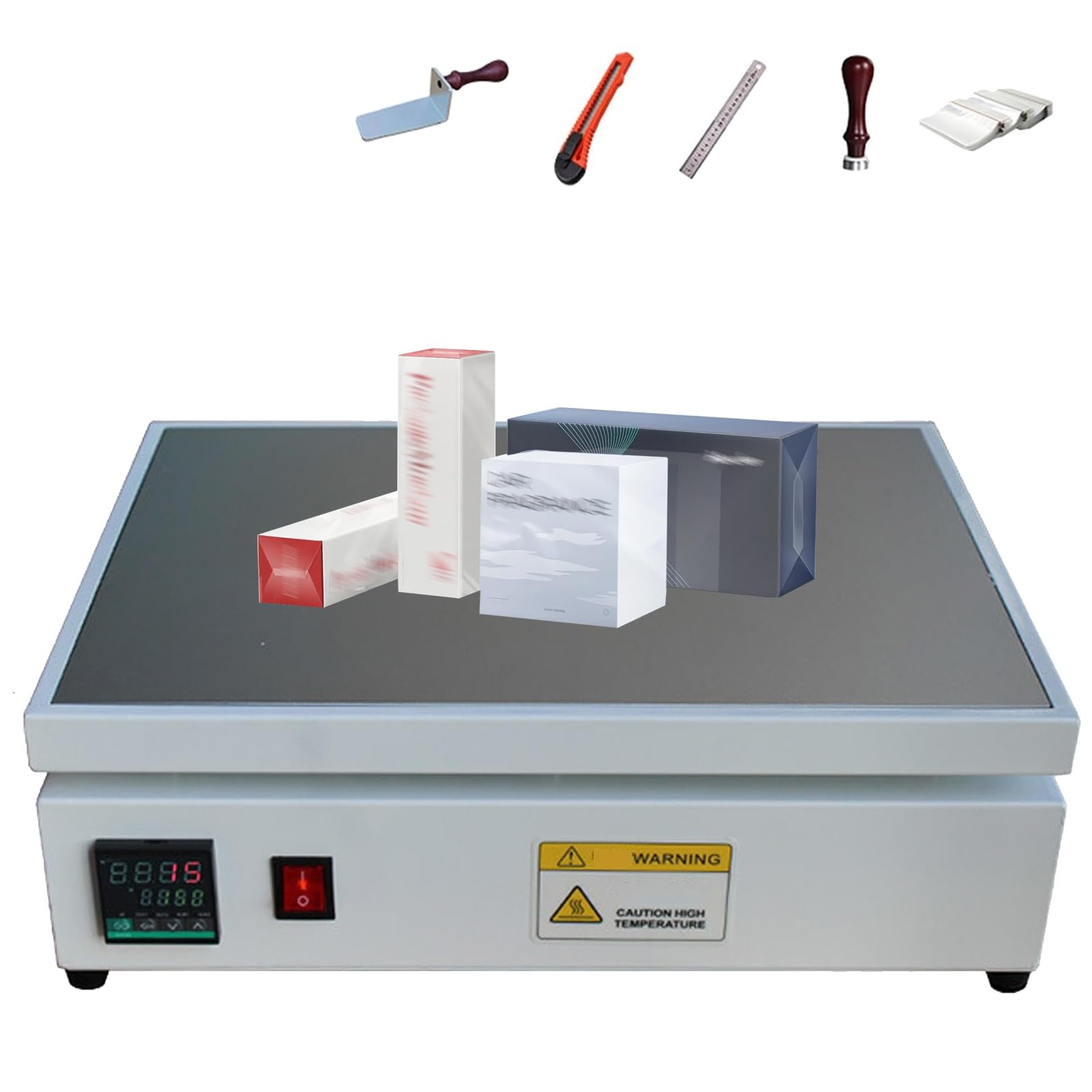 Manuelle Cellophanverpackungsmaschine, 0-300℃ Tisch-Heißsiegelmaschine, PID Intelligente Temperaturregelung, Schrumpfverpackungsmaschine mit rutschfesten Fußpads, für hocheffizientes Verpacken (30x4
