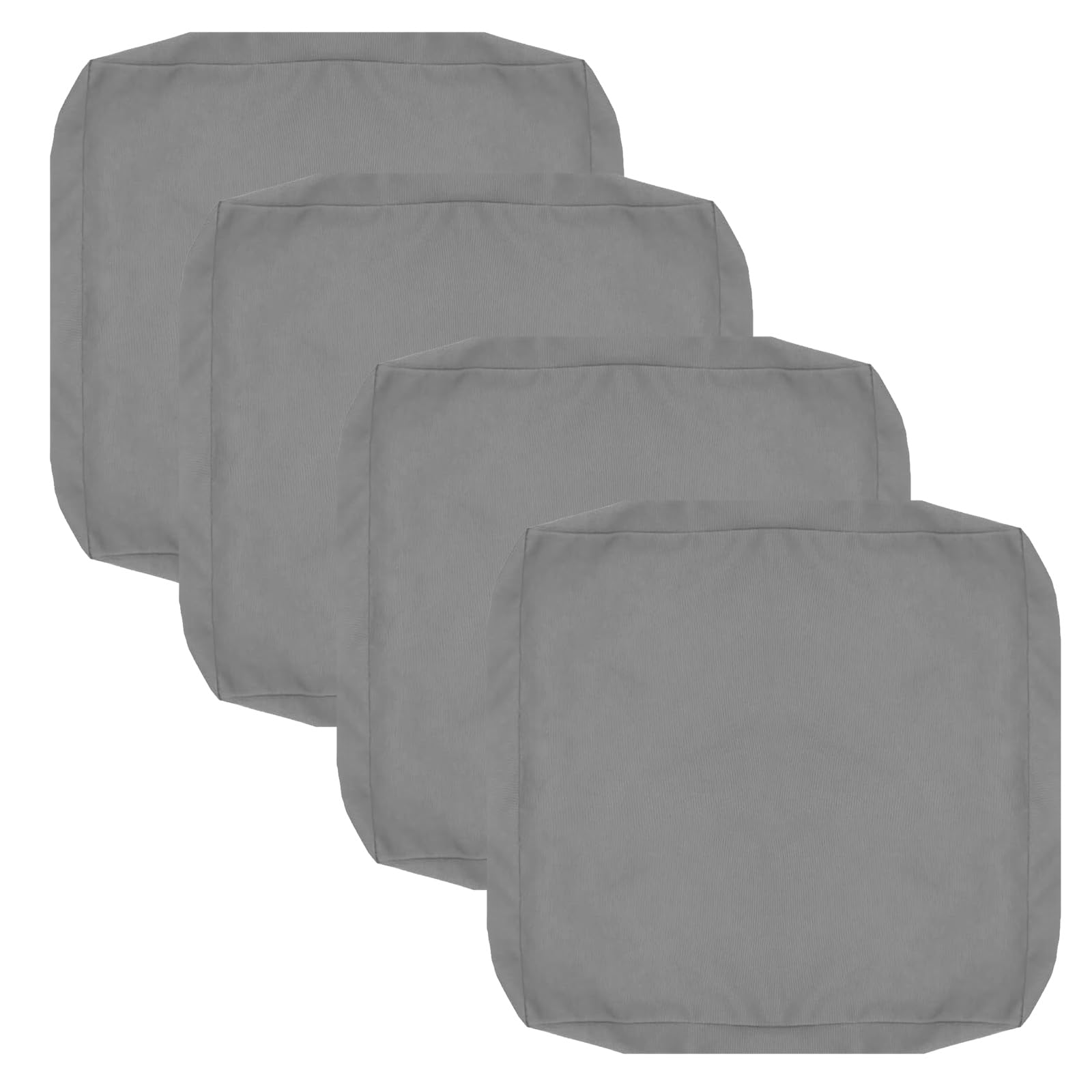 FLYMEI Patio Cushion Covers 20x20x2 Waterproof Outdoor Cushion Cover Replacement 4Packs Outdoor Seat Cushion Slipcover for Rattan Chair Sofa, Grey