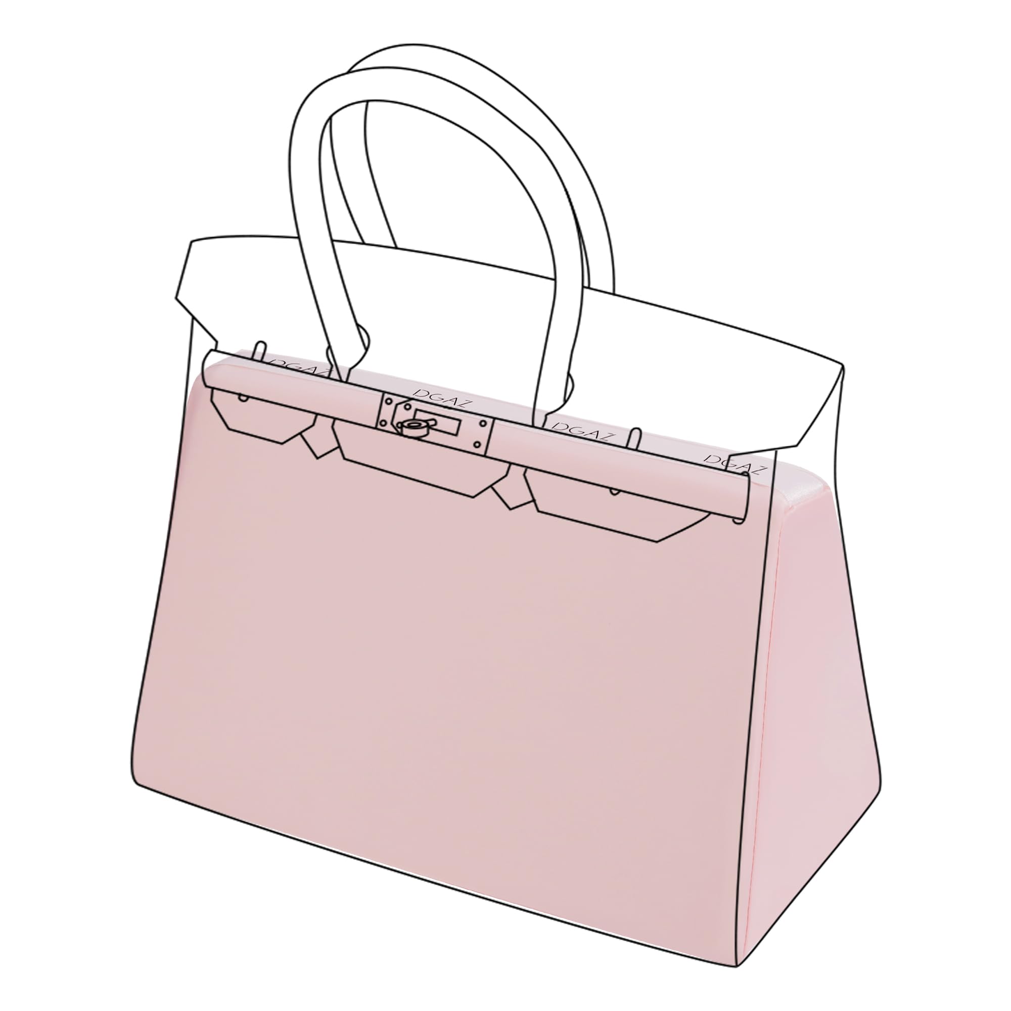 DGAZ Purse Pillow Shaper Insert,Luxury Handbag Tote Shapers, Memory Foam- Fits Birkin 25/30/35/40 Bag (Pink, BK30 Retourne)