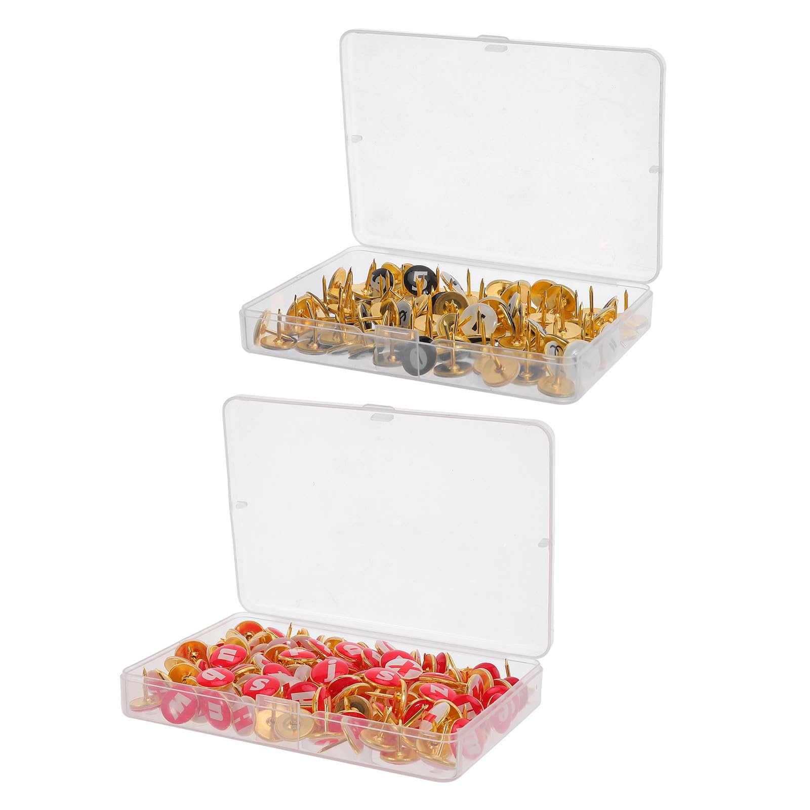 Chinchetas para tablones de corcho con letras y números en pack de 260 piezas redondas